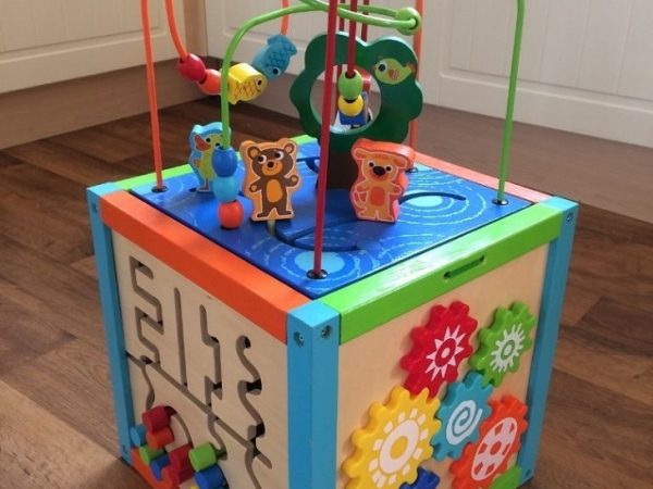 Wooden activity cube