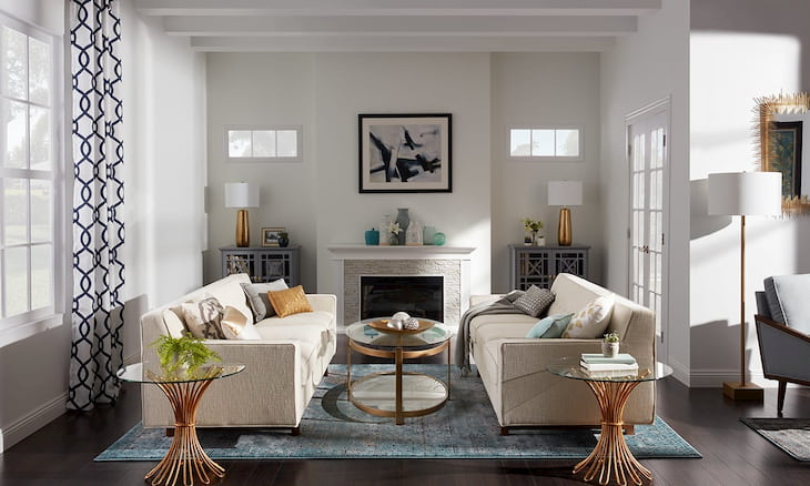 living room with transitional style