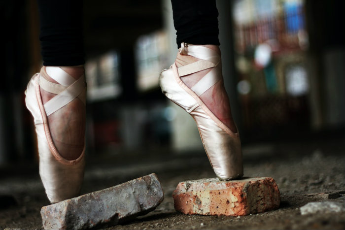 wearing ballerina dance shoe