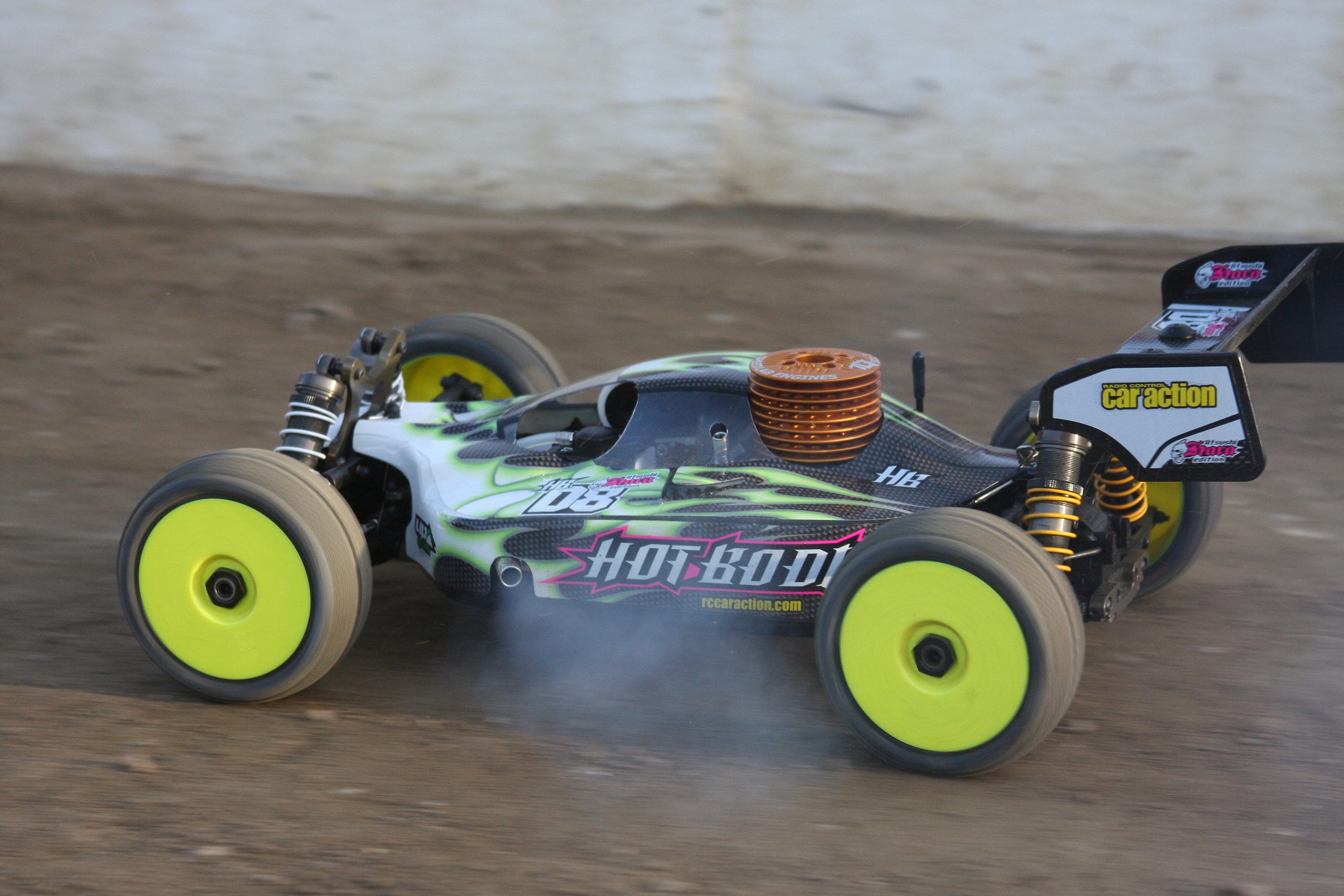rc buggy in action nitro