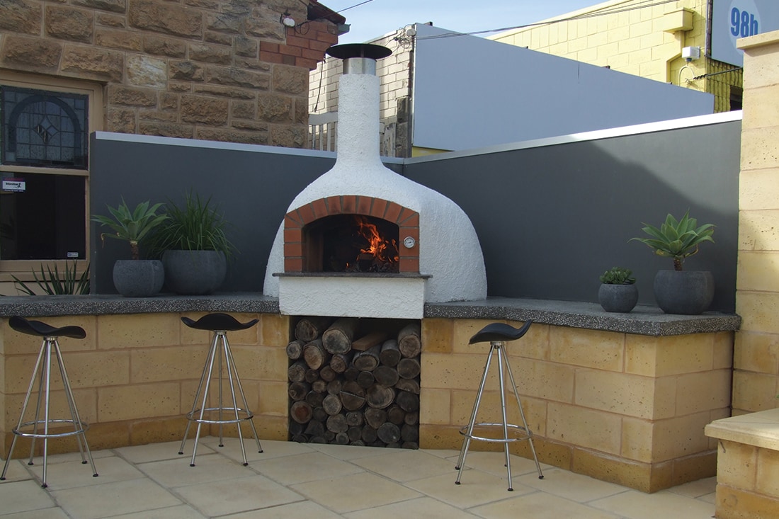 outdoor bar stools pizza oven