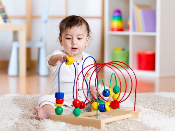 baby playing with toys