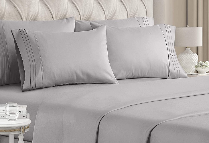 grey luxury linen bed sheets