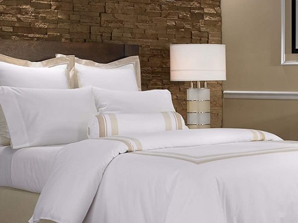 white and gold luxury bed sheets