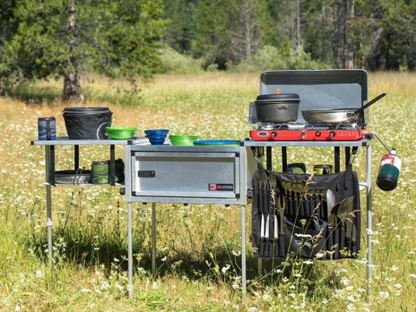 prepared camping kitchen