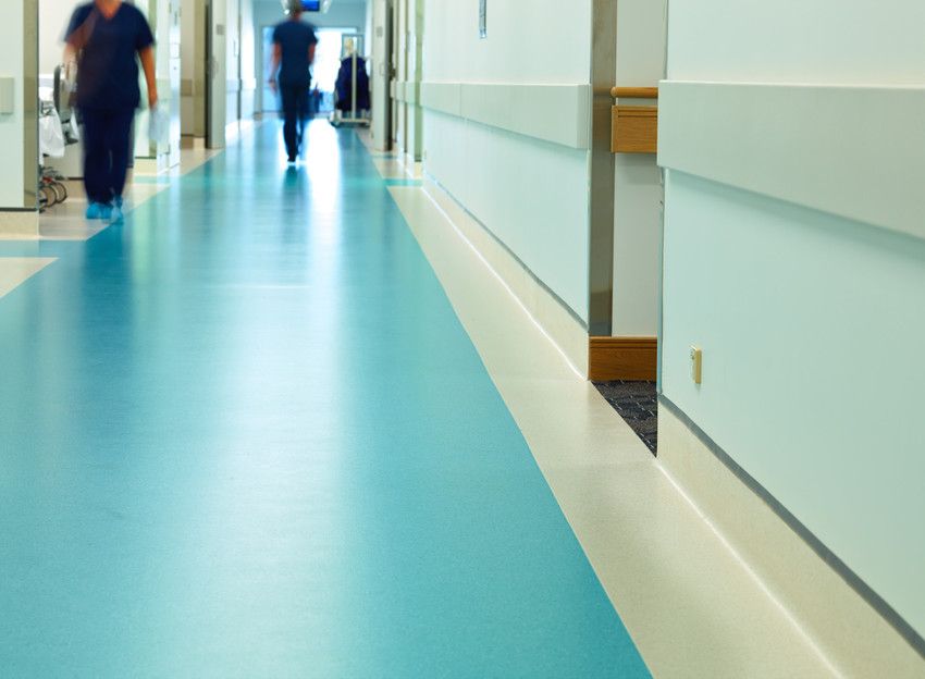 blue hospital flooring