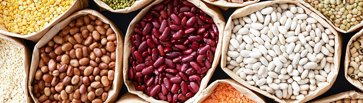 beans, lentils and other pantry essentials in bags  