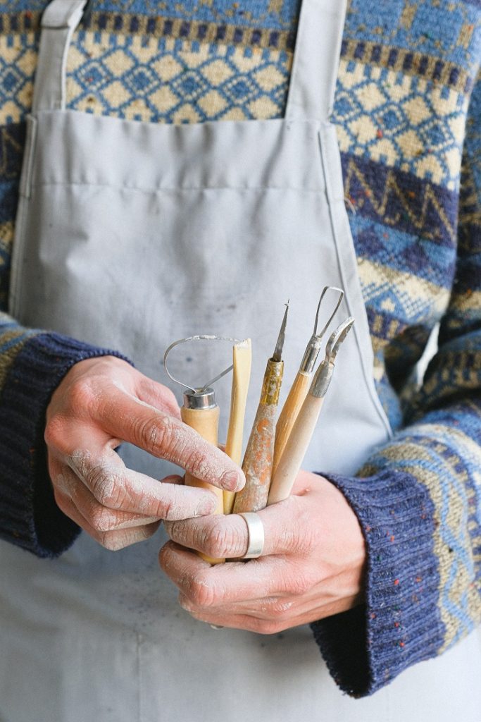 clay wooden modelling tools