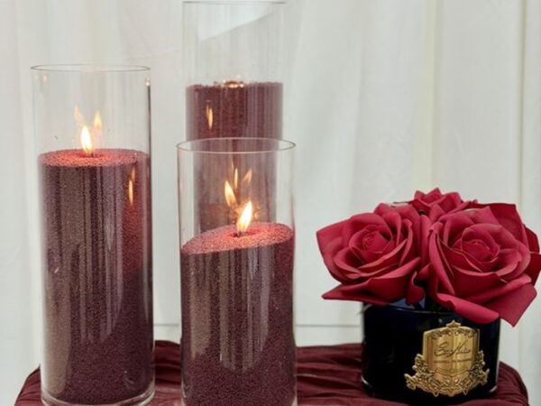CandleDo Burgundy Red Sand Candle Waxv