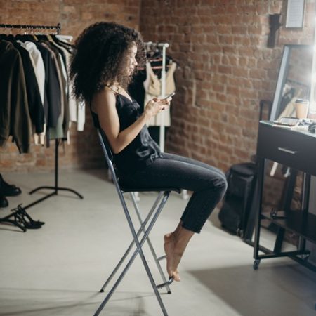 dancer getting ready